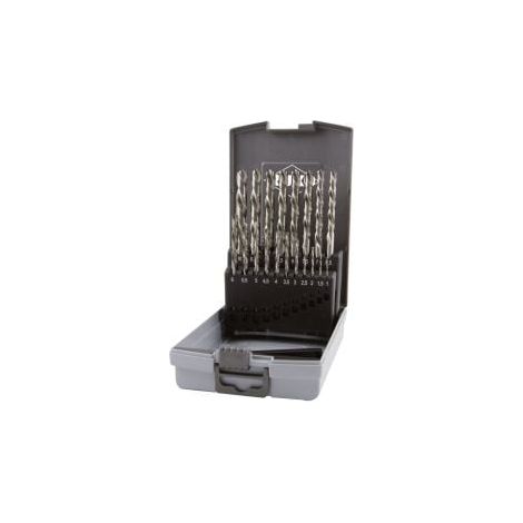 RUKO  Juego  de  brocas  espirales  DIN  338  Tipo  N,  HSS-G  -  corte  a  la  izquierda  en  casete  de  plástico  ABS  -  19  piezas  -  214214LiRO