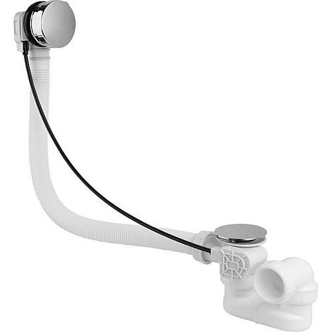Ecoulement baignoire trop-plein en PP avec tube flex+bouchon d 70x11/2 (1/2)