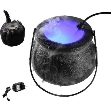 Chaudron citrouille de sorcière pour Halloween avec 12 LED lumineuses à couleurs changeantes - Décorations pour la maison, le porche ou une fête d'Halloween (1/5)