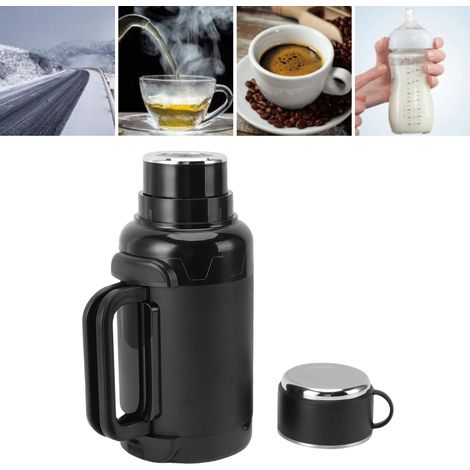 Calentador de agua eléctrico para coche (1500 ml) con pantalla LED – acero inoxidable 304, protección contra quemaduras, función de secado y asa ajustable para coches y camiones. (1/5)