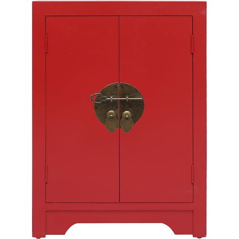 Maison Exclusive - Table de chevet Rouge 38 x 28 x 52 cm Bois de Paulownia (1/5)