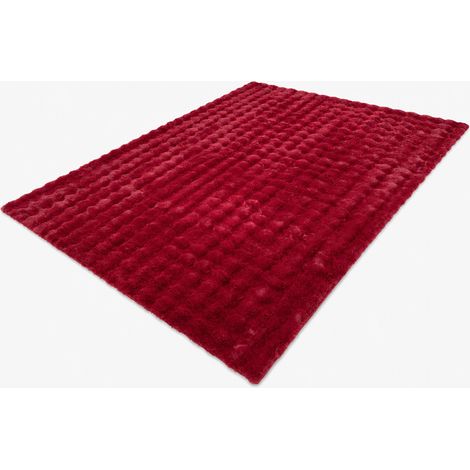 BUBBLE Tapis tissu doux à relief rouge - 160x230 (1/5)