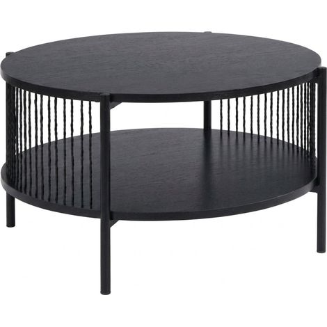 Tavolo da Caffè d'Angolo Manila Moderno Design Nero Soggiorno 74x74x41cm (1/5)