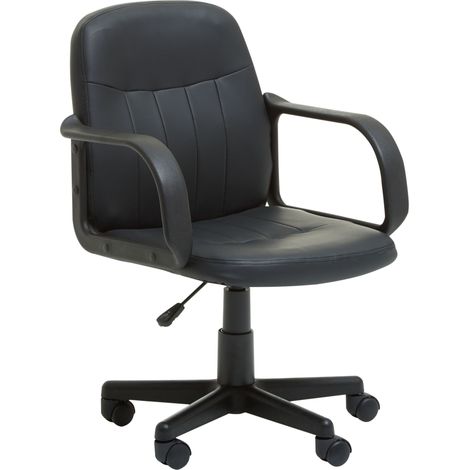 Premier Housewares Black PU Home Office Chair (1/5)