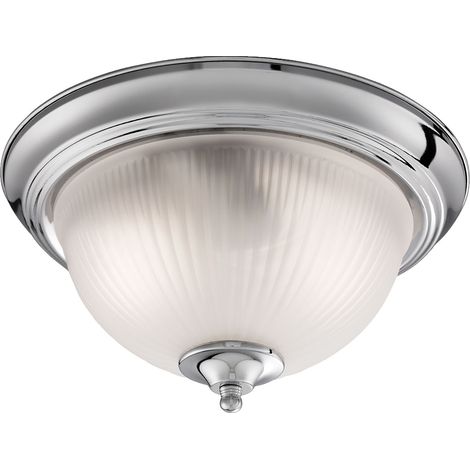 Searchlight Flush - Flusso Bagno 2 Luci Soffitto Argento Satinato IP44, E14 (1/4)