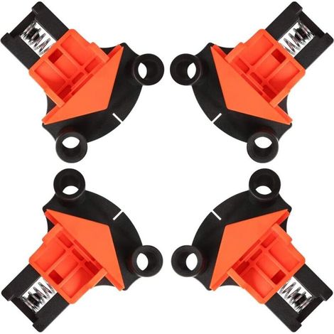 Corner Clamps, 4pcs 90° Right Angle Clamp, Woodworking Right Angle Clamps, DIY Hand Tool Corner Clamp, for Woodworking, Drilling and Construction