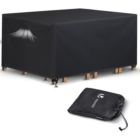 VOUNOT Garden Furniture Covers 180x120x73cm Waterproof Patio Set Cover Black (1/5)