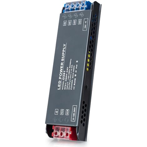 Transformateur 220V 24V LED Driver 300W Ultra Mince Transfo 12,5A Adaptateur Alimentation, 220V AC à 24V DC Convertisseur, d'alimentation Basse Tension Transfo LED de Tension Constante (1/5)