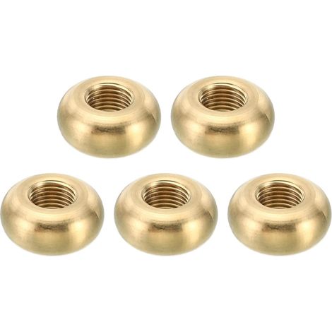 Dado di bloccaggio rotondo M10x1, confezione da 5 dadi di bloccaggio a vite sottile con bordo piatto in ottone massiccio per lampada da tavolo, 22 mm x 10 mm