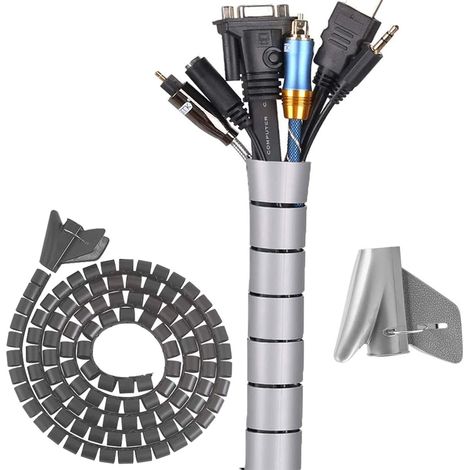 Système de gestion des câbles, serre-câble à gaine spiralée 10 mm x 10 m, à monter soi-même (1/5)