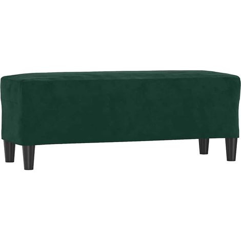 Banc d'Entrée et Bout de Lit Banquette Rembourrée en Velours Vert Foncé 100 x 35 x 41 cm (1/5)