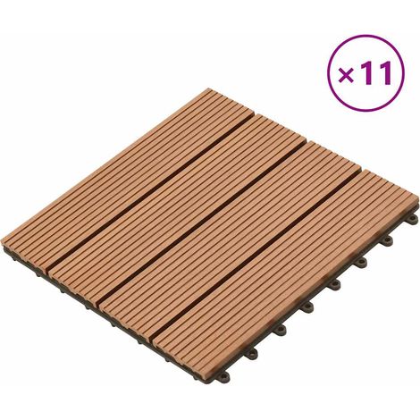 Carreaux de terrasse WPC 30x30 cm 11 pcs 1 m2 Marron vidaXL (1/5)