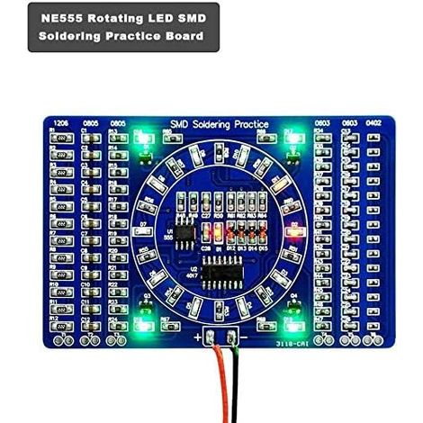 Rotation LED SMD NE555 Soldering Practical Board DIY Kit Fanny Skill Training DIY Kit Electronic PCB Board Module Suit (1/4)