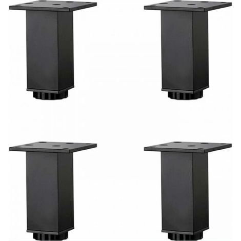 4pcs (10cm) Height Adjustable Aluminum Alloy Furniture Legs, Sofa Coffee Table Legs, Sink Bathroom Cabinet Legs, Matte Black, with Screws MUMU
