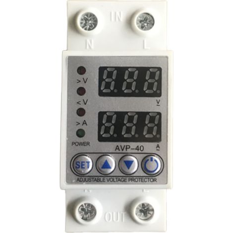 Relais de protection sous-tension à réarmement automatique ZY 40A 2P, affichage numérique LED réglable, protecteur de surtension et sous-tension (1/5)