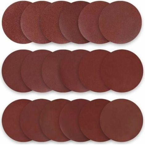 50 dischi abrasivi, diametro 180 mm, carta vetrata rossa con grana P60 per applicazione a secco.