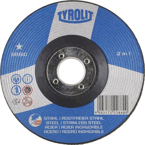 Disque abrasif BASIC D230xS8mm grain 30 serti foret 2en1 22,23mm TYROLIT (Par 10)
