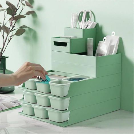 Organisateur De Tiroir - 16 Pièces En Polypropylène Avec 40 Pastilles Antidérapantes En Silicone - Pour Cuisine Bureau Salle De Bain Maquillage - Lot Complet (1/5)