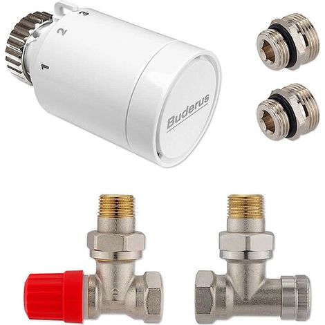 Anschluss-Set für Vertikal- & Badheizkörper - Eckform - Thermostatventil nach vorne, rechts o. links (1/2)