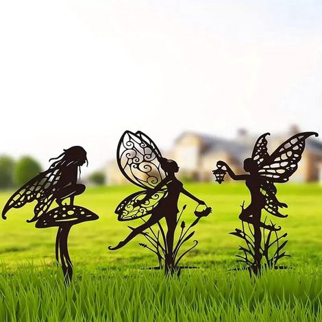 Pack de 3, décoration de Jardin en métal, Convient pour la terrasse, Le Jardin, la pelouse, la décoration extérieure, Cadeaux de décoration de massifs de Fleurs (1/5)