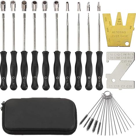 Vergaser-Einstellwerkzeug-Set mit Aufbewahrungstasche für 2-Takt-Motoren, Vergaser-Einstellwerkzeug für Kettensägen-Trimmer-Weedeater (13er-Pack)