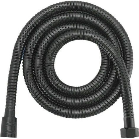 Flexible de Douche 1,5 m Noir Mat Anti-Torsion et Anti-Explosion en Acier Inoxydable (1/4)