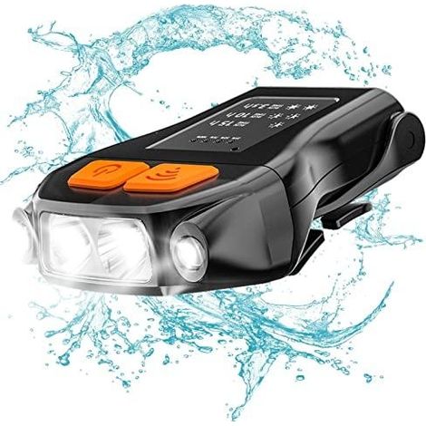 Lampe frontale rechargeable à clip pour casquette avec capteur intelligent, étanche et portable, idéale pour la randonnée. Lampe torche LED USB pour casquette de baseball. (1/5)