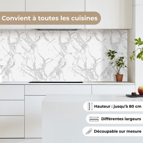 Revêtement pour Murs de Cuisine en PVC-Vinyle Weisser Marmor