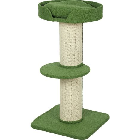 91 cm Katzenkratzbaum mit Bett, Plattformen und Sisalstämmen, Grün, HOMVRA (1/5)