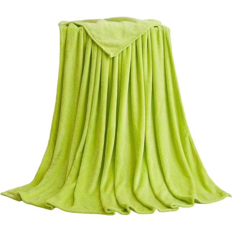 Grande couverture polaire verte, format Queen, douce et moelleuse, pour femmes, hommes et enfants, couverture légère en microfibre toutes saisons, 229 x 229 cm (1/5)