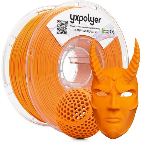 Filament Flexible PLA Alimentaire Souple pour Impression 3D, 1,75 mm 1 kg, Orange, pour Imprimer des Ballons de Basket Sans Air Airless Basketball à haute élasticité (1/5)