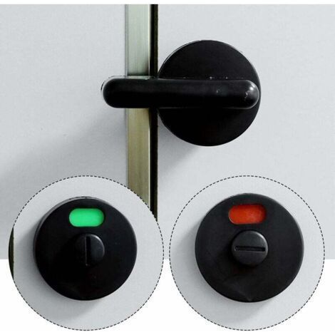 Indicateur de verrouillage de porte de séparation, indicateur d'intimité, verrou de porte de toilettes pour salles de bains et toilettes publiques, lot de 5, noir -INHHUB (1/4)