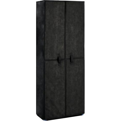 Zapatero de tela con funda negro 60x30x166 cm vidaXL