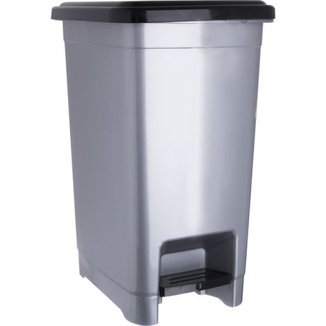 Cubo de basura estrecho de plástico con pedal, 10 l (1/5)