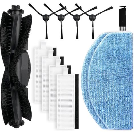 Kit Accessoires compatible avec Honiture G20 / G20 Pro, pour Airzeen G20 Pro, pour Laresar Evol 3 / 3S, 1 brosse rotative, 4 brosses latérales, 4 filtres, 2 lingettes Pièces de rechange (1/5)