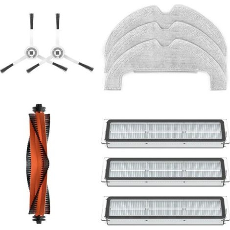 1x Brosse Principale 2X brosses latérales 3X Filtre à Cartouche Anti-poussière 3X Chiffon Lavable pour aspirateur Robot D10 Plus (1/5)