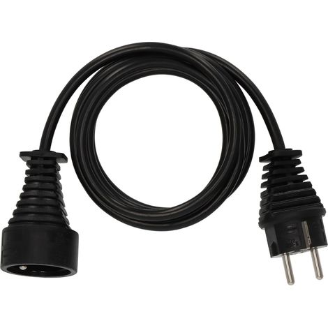 Rallonge prolongateur électrique, 2m H05VV-F 3G1,0, Noire (1/5)