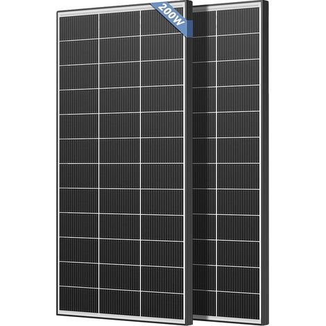 Panel solar, tecnología bifacial, alta eficiencia, 200 W, 2 unidades (1/2)