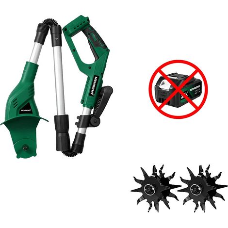 Motozappa elettrica da giardino, design pieghevole, funzionamento a batteria (batteria non inclusa), spina europea 100V-240V. (1/2)