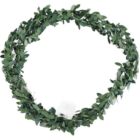 Guirlande lumineuse à 20 LED en fil de cuivre, motif feuilles vertes, pour décoration de jardin ou de fête (blanche) (1/5)