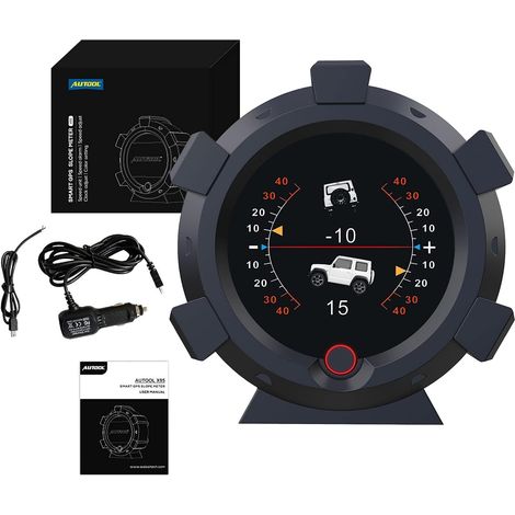 X95 GPS Digitaler Neigungsmesser für Camping und Autos, LCD-Winkel- und Neigungsmesser mit HUD-Geschwindigkeitsanzeige für alle DC5-28V Pkw und SUVs (1/5)