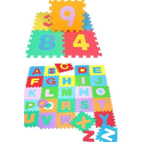 SET PUZZLE TAPPETINO PER BAMBINI GIOCO NUMERI LETTERE GOMMA