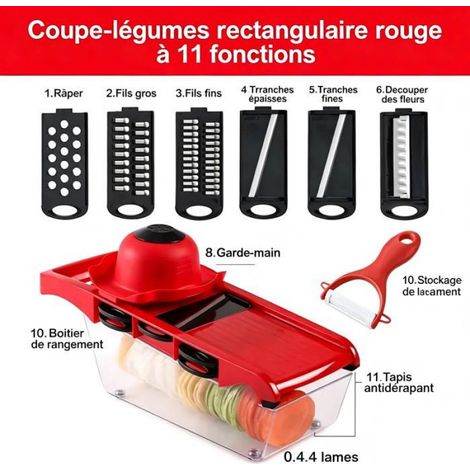 Mandoline Cuisine - 2 En 1 - Acier Inoxydable - Épaisseur Réglable - Lame Multifonction - 1 Pièce (1/5)