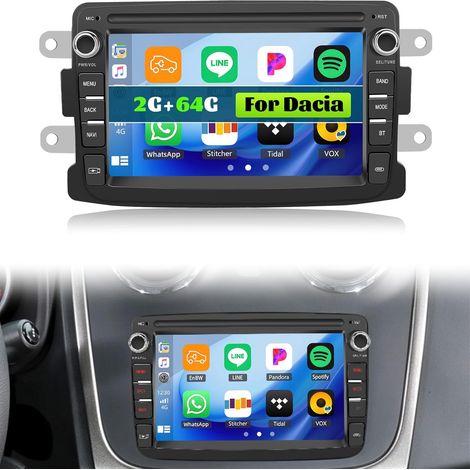 2G+64G Autoradio Android 15 avec Navi, Ecran 7 Pouces avec GPS WiFi BT FM/RDS Caméra de recul MIC (1/5)