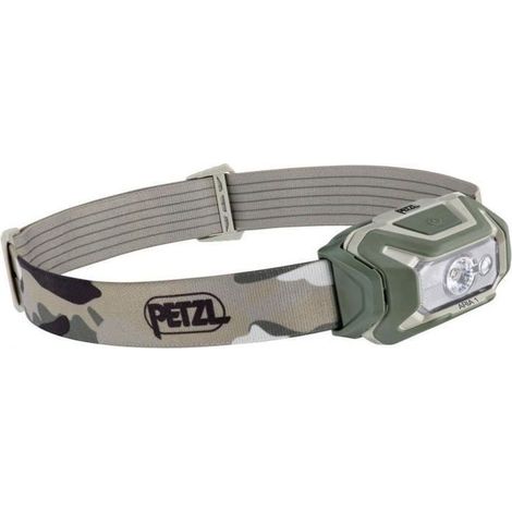 Lampe frontale étanche - PETZL - ARIA 1 - 350 lumens - 3 piles AAA/LR03 incluses - Camo (1/2)