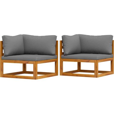 Maison Exclusive - Modular-Ecksofas 2 Stk. mit Auflagen Dunkelgra (1/5)