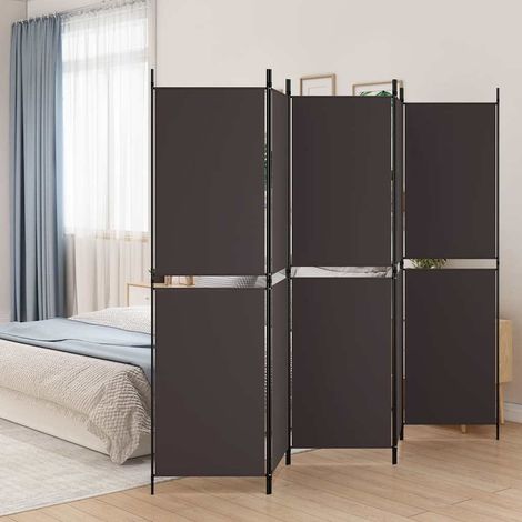 5-tlg. Paravent Braun 250x180 cm Stoff (1/5)