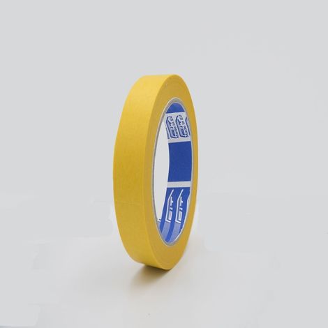 Nastro mascheratura giallo in carta uso esterno resistente U.V. (90°C) taglia  - 25mm x 50mt (6 rotoli)