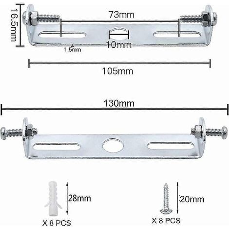 4 supports de fixation pour plafonnier 105 mm, accessoires pour luminaires suspendus, lustre, plaque de base pour plafonnier, plaque de lampe de plafond H (1/2)