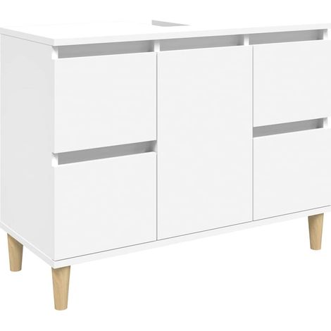 Mobile Lavabo Armadio Lavabo Bianco 80x33x60 cm in Legno Multistrato (1/5)
